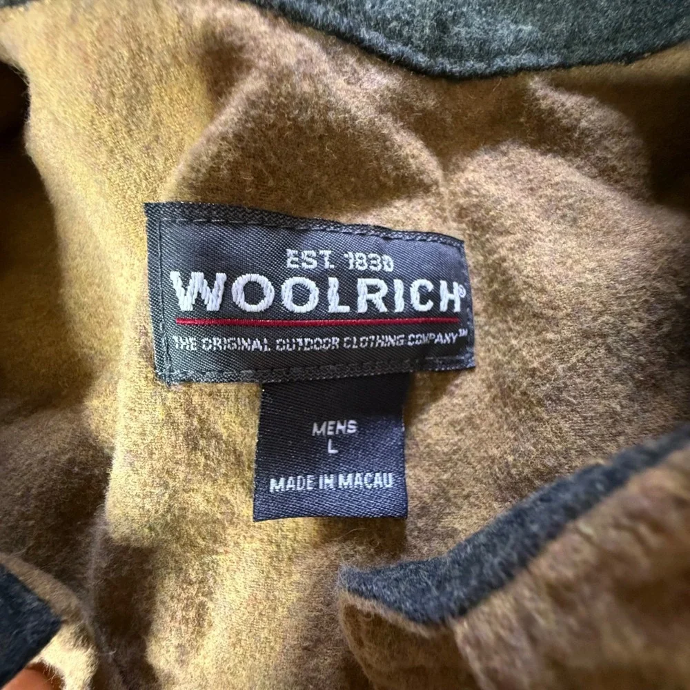 Woolrich Mens Large‎ Button Up Flannel Shirt Jacket Outdoor Workwear